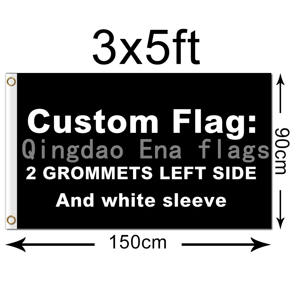 3x5 FT Free Design Digital Printing All Logos Polyester Custom Flag Banner