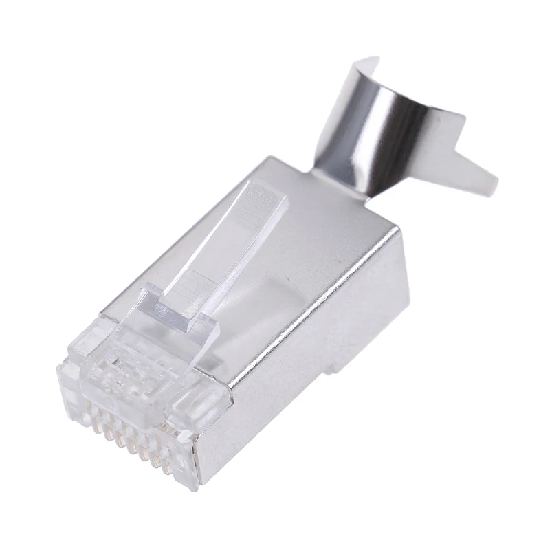 10Pcs Cat7 RJ45 connector 1.3mm cat 7 crystal plug shielded FTP RJ45 modular connector