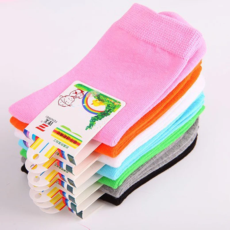 4 pairs Children Socks Spring&Autumn Candy Color Cotton Girls Socks With Boys Socks Kids Socks 1-9 year