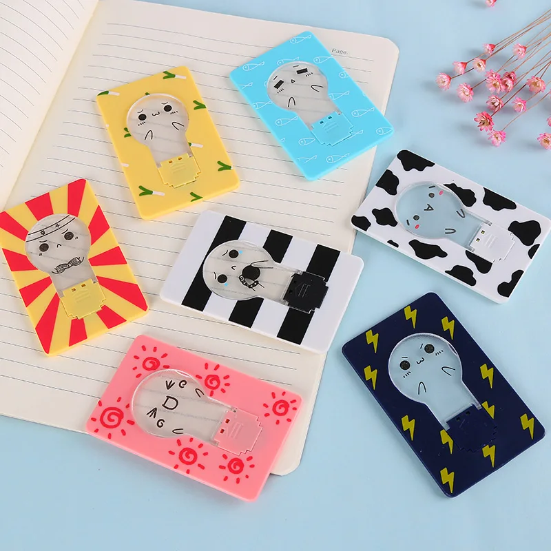 New Design Portable Hot Sale Cute Portable Pocket Fold switch LED Card Night Lamp Put In Purse Wallet Convenient Light