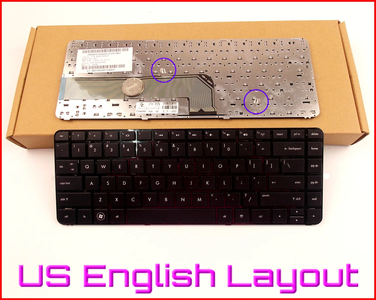 New Keyboard US English Version for HP Pavilion DV4-5200 DV4-5300 DV4-5a02 DV4-5000T DV4-5000TX DV4-5003TX Laptop W/Frame