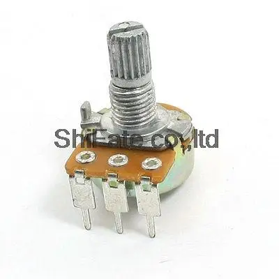 

Type A 10K ohm Top Adjustment Knurled Shaft 3 Pins Pot Potentiometer