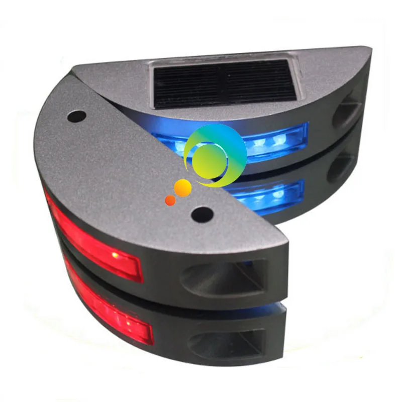 One side White LED Warning Light Semicircle Aluminum Road Stud Solar Power RoadReflector Stud