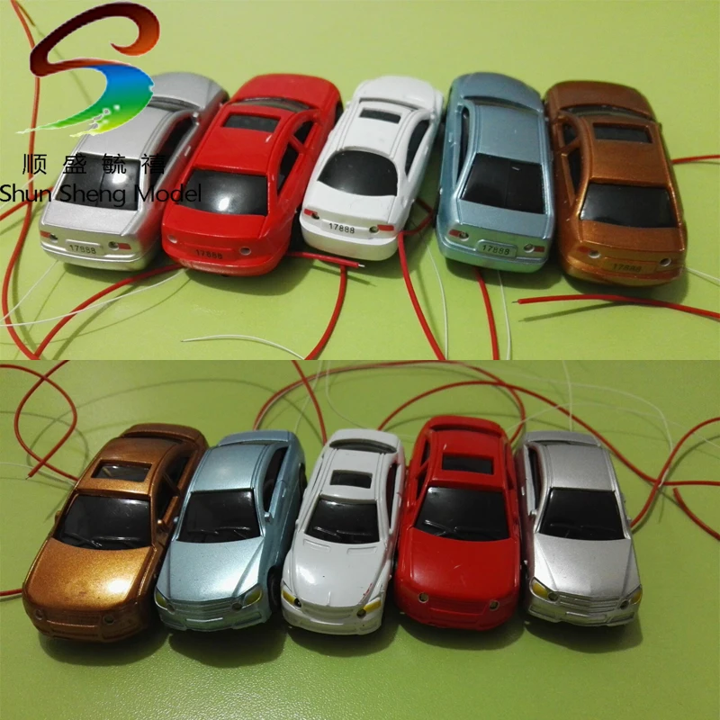 

50Pcs High Quility Flaring Light Painted Model Cars w/ Wires Scale OO (1 to 75) EC75-3