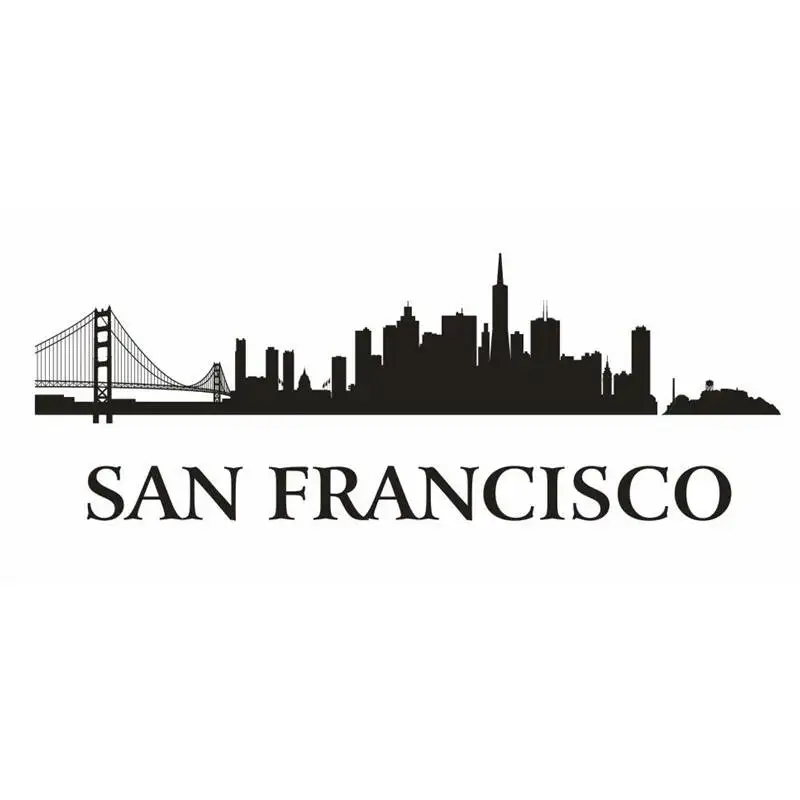 

SAN FRANCISCO Skyline Decal Wall Sticker Vinyl Stickers Decor Mural Art Living Room Home Decoration Landmark Skyline Wall Decal