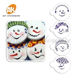 Snowkids Cookie Stencils, Cupcakes Stencil,Sugarcraft Fondant Cake Decoration Tools Christmas Decoration Supplies ST-28