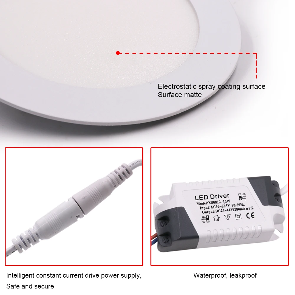 Oprawa sufitowa LED, Panel oświetleniowy, biała, ciepła biel, lampa panelowa, 3W, 6W, 9W, 12W, 15W, 25W, oświetlenie LED, wystrój domu