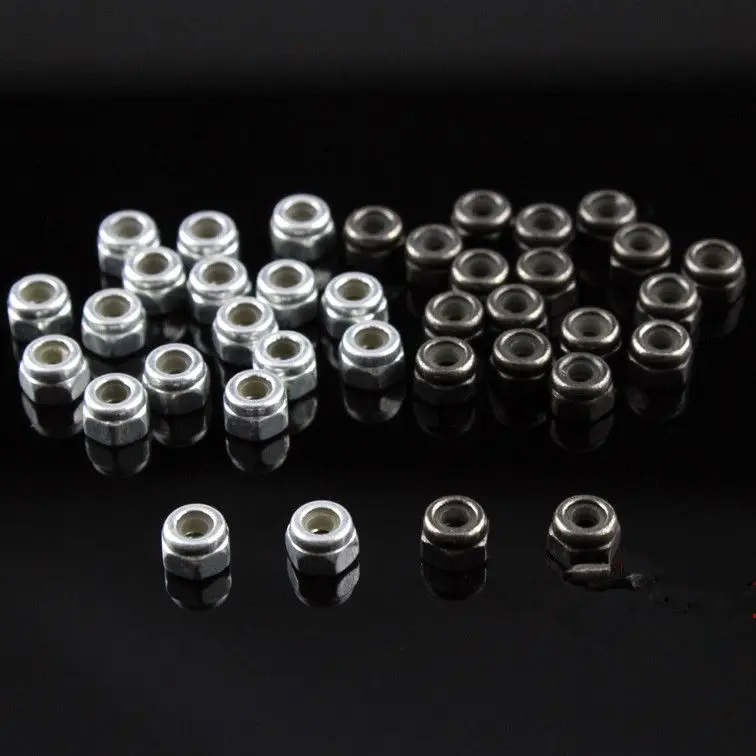 M2 Locknut Stainless Steel Nickel Plating Nut Screw for RC Model Car Spare Parts DIY Tamiya Mini 4WD RC Accessory 100Pcs/lot