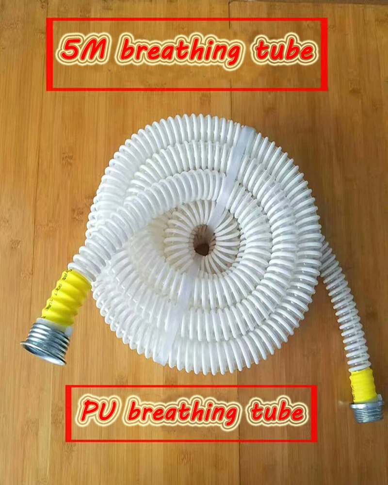 5 meters Air breathing tube PU material odorless health Ventilation duct Universal Threaded joints Mask breathing tube