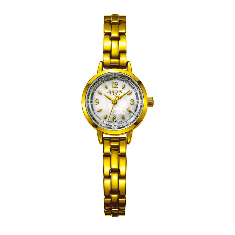 New Julius JA-865 Brand Fashion Japanese Quartz Movt Designer Watches Woman Clock Gold Ladies Bracelet Dress Reloj Mujer