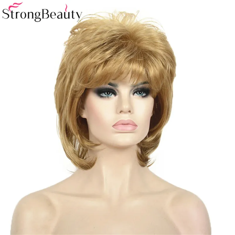 StrongBeauty Short Straight Wigs Women Synthetic Hair Capless Wig Many Color