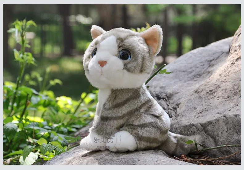 

simulation cat plush toy squatting cat soft doll, about 18cm cat, baby toy birthday present Xmas gift 0751