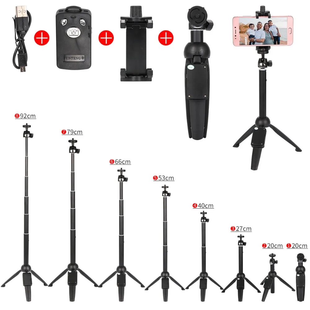 New Foldable Selfie Mini Tripod Monopod Bluetooth Remote Control  and Camera Tripod Mount Stand Holder Stick for Smartphones