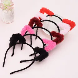 2019 Fashion Girl Cute hair ball cat ears Boutique Candy colors Handmade Ribbon Hairbands Children Hair Accessories PJ-1043