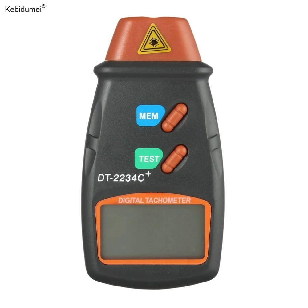 Kebidumei Digital Laser Tachometer Hour Meter Diagnostic tool Non-Contact Motor Lathe Speed Gauge Revolution Spin RPM Meter