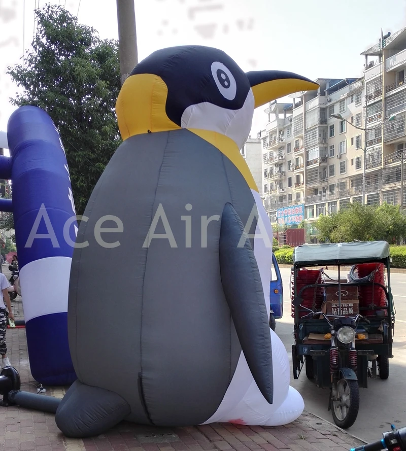 Nice Inflatable Penguinis for Heat Insulation Equipment, Water Heater Advertising,Promotion with Logo on the Belly, 3 M H