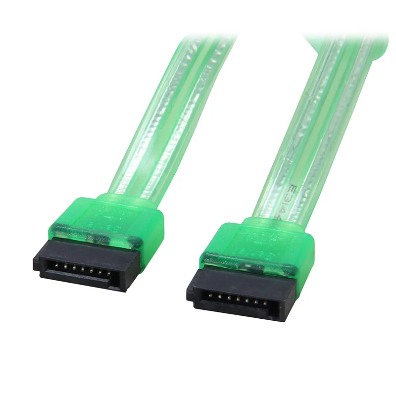 18 inches 6Gb/s SATA3 Serial ATA DATA cable for PC Computer Laptop SATA 3.0 SATAIII 6Gbps HDD Hard Drive Disk / SSD - UV Green