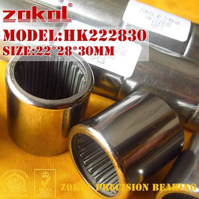 ZOKOL 5 шт./лот подшипник HK 222818   HK2218 ГК 222820   HK2220 ГК 222830   Игольчатый роликоподшипник 22*28*18/20/30 мм