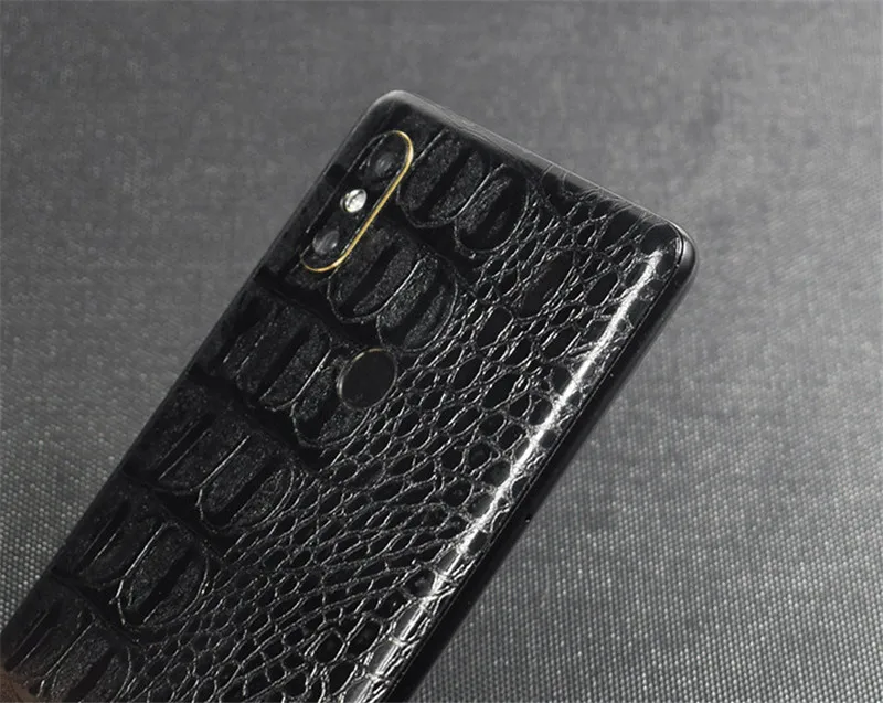 Crocodile Grain Leather Skin Film Wrap Skin Back Paste Sticker For Xiaomi Mi9 Play Mi8SE MIX3 2S Redmi K20 Pro 7 5 Note 5 6 Pro