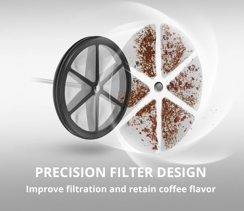 ICafilasPortable Manual French Presses Pot Coffee Maker Filter Pot Household Coffee Machine Coffee Pot Percolator Tool