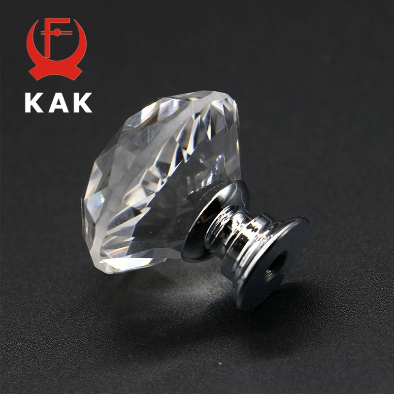 KAK 5pcs/lot 20-40mm Gyémánt Alak Formatervezés Kristálytiszta üvegek knobs Iratszekrény Rajzoló Húzóerő konyhai szekrény Gardrób kezeli Vásárú