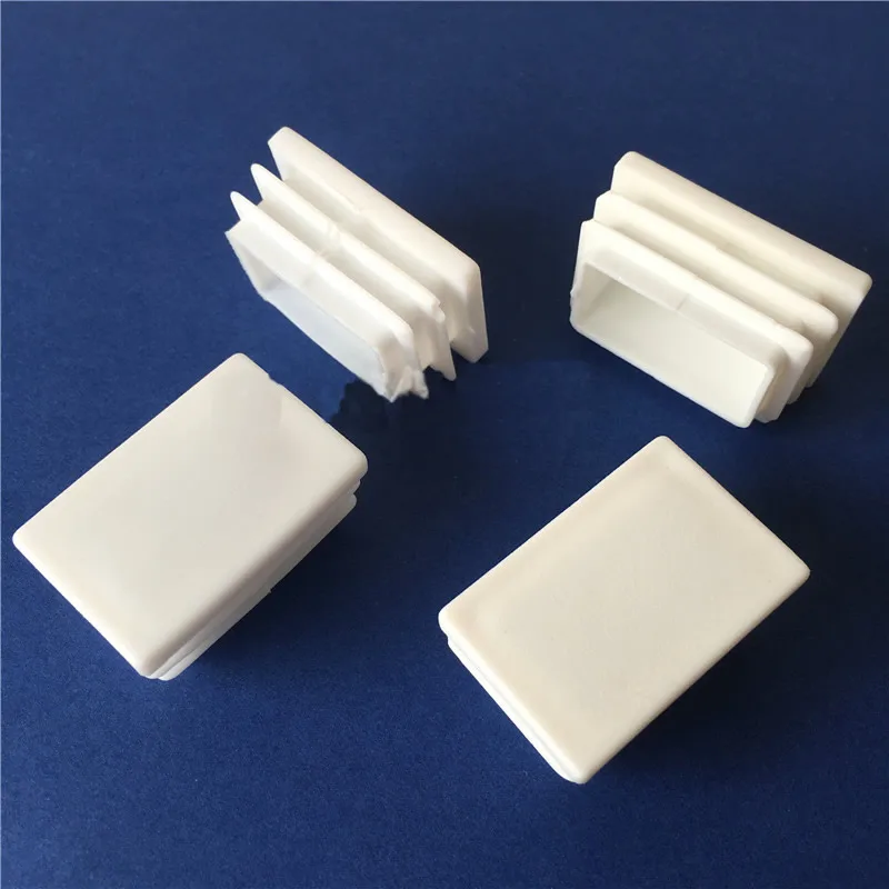 White Square tube plug, plastic plugs,Non-slip,Various size, Table chair  stool foot pad, Furniture foot support pipe inner plug