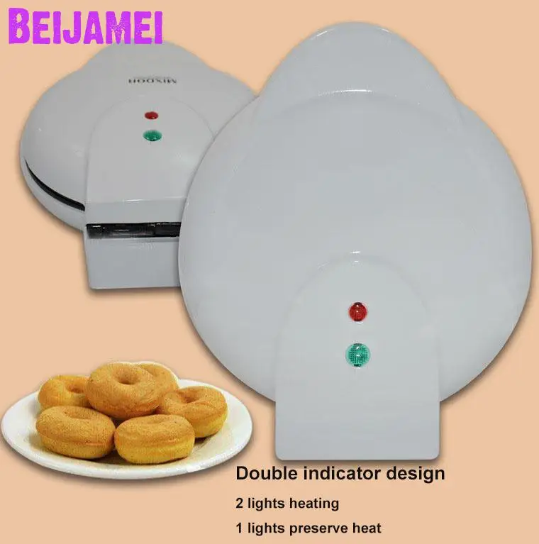 BEIJAMEI جودة عالية 220 فولت غير عصا الكهربائية دونات صنع فطيرة صانع صغيرة دونات الهراء آلة لأداة المطبخ المنزلية