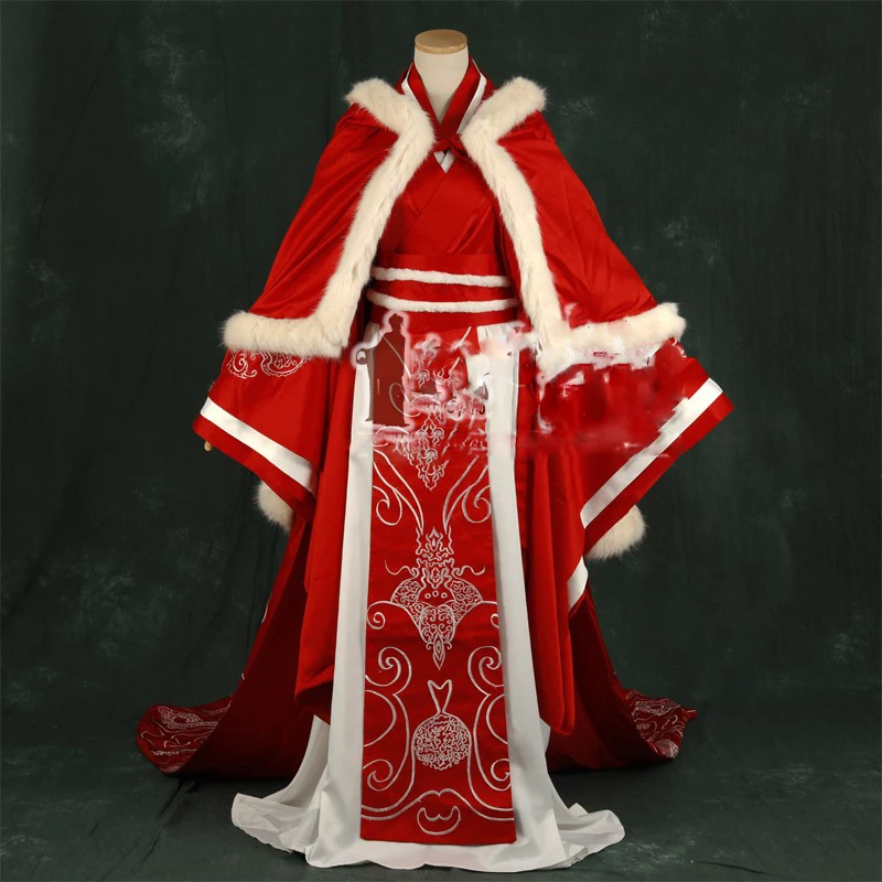 Dilireba Embroidery Red Wedding Costume Hanfu Empress Hanfu of Qin Dynasty for TV Play The King's Woman Legend of Princess Li