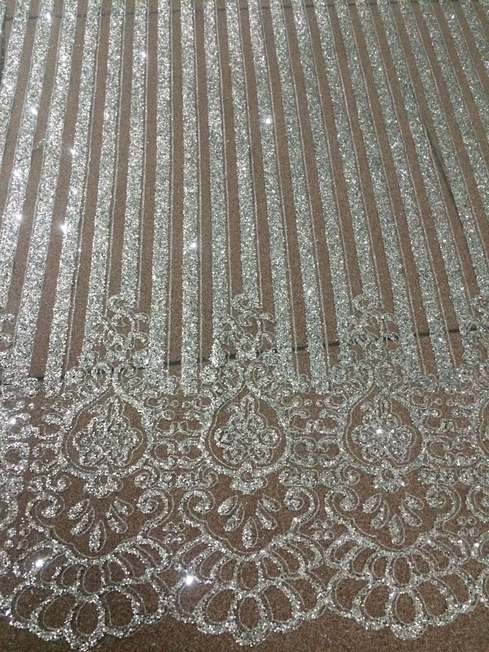 

L-492 sliver with glitter African tulle mesh lace fabric best quality nigerian embroidery net lace fabric