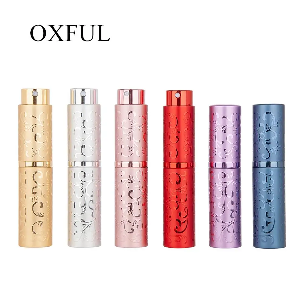 1pcs 10ML Rattan Pattern Refillable Perfume Bottle Aluminium Empty Spining Spray Dispenser Portable Travel Rotary Perfume Bottle