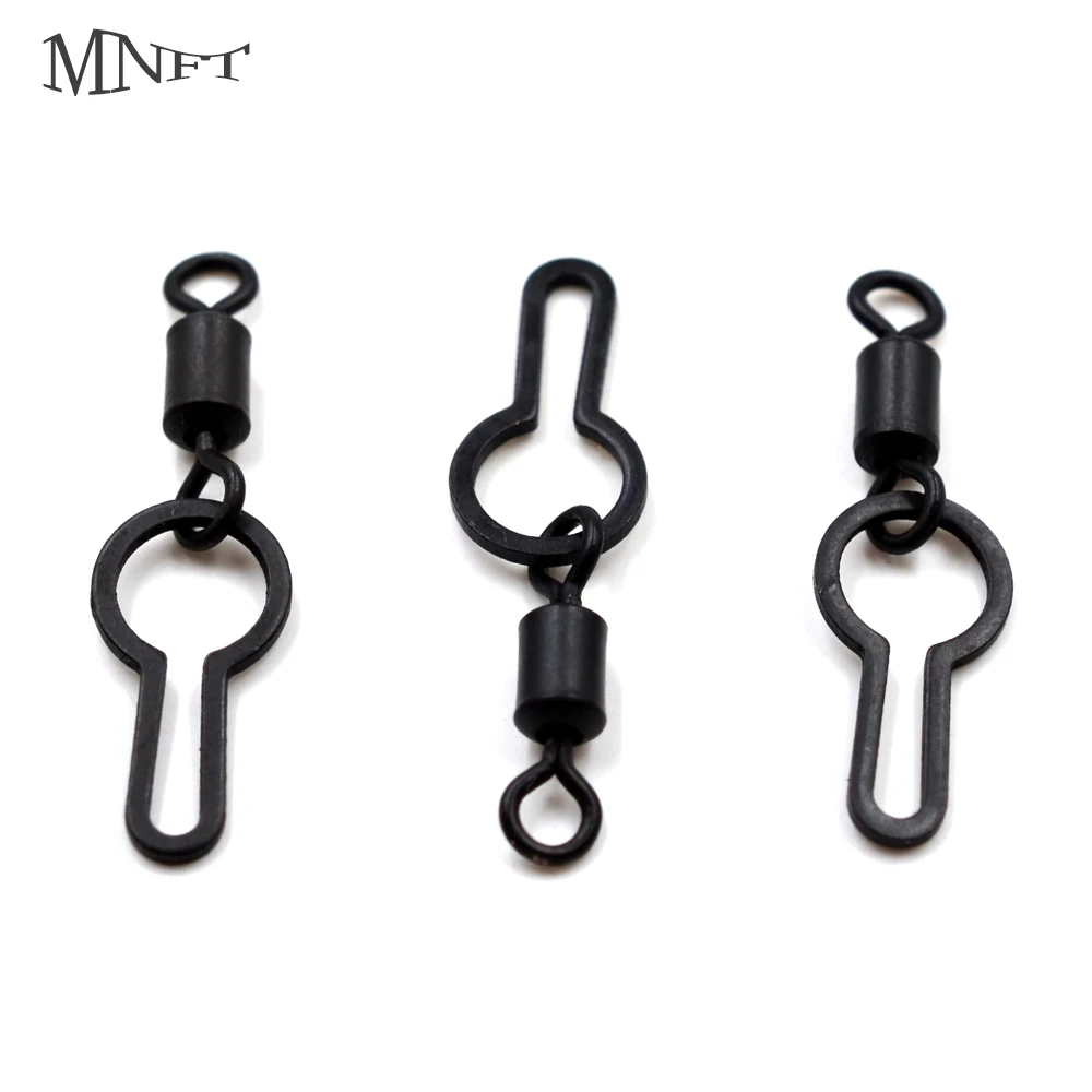 MNFT 12Pcs Pva Mesh & Bag Swivel Clip Carp Fishing End Terminal Tackle Rolling Swivel Snaps Clips