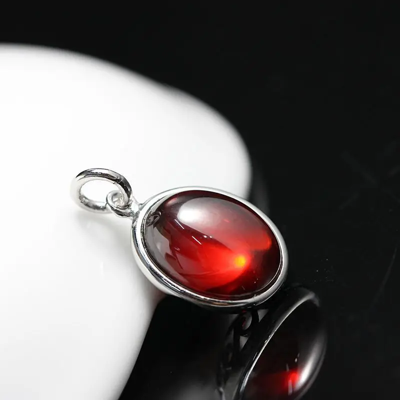 

925 Sterling Silver Pendant Bracelet accessories pomegranate red zirconium Vintage Silver Pendant