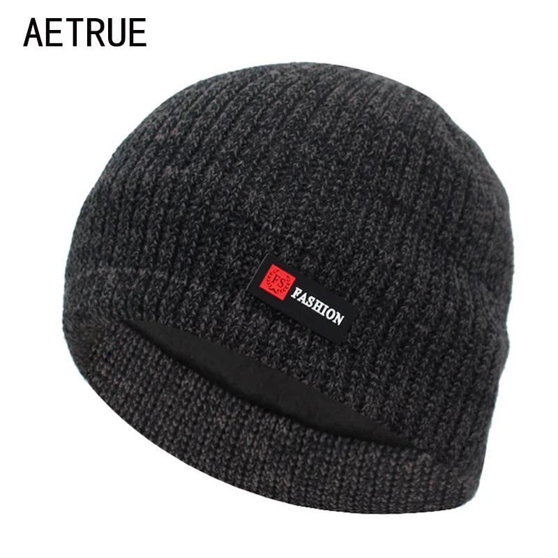 AETRUE Winter Knitted Hat Men Skullies Beanies Winter Hats For Men Women Bonnet Fashion Mask Warm Balaclava Male Beanie Hat Cap