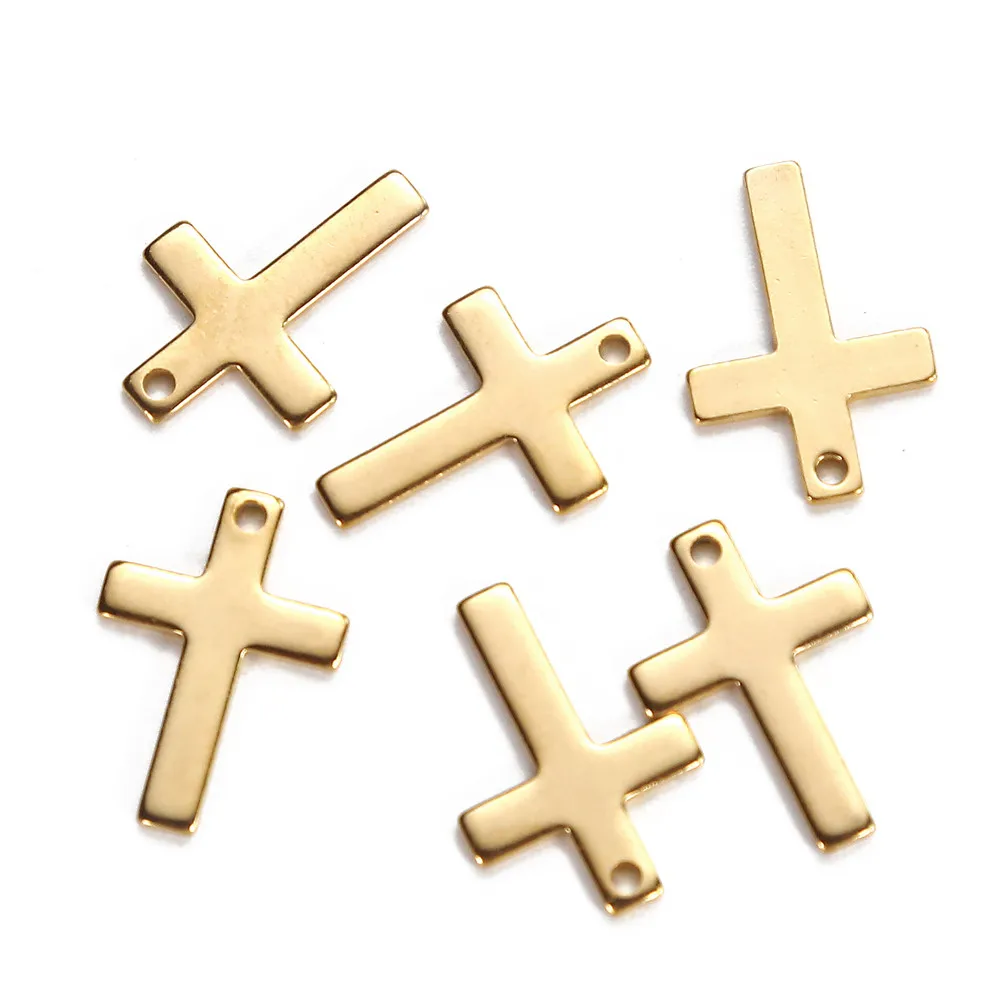 20Pcs/lot Stainless Steel Cross Charms For Bracelet Necklace Accessories Religious Catholic Christian Jewelry Making