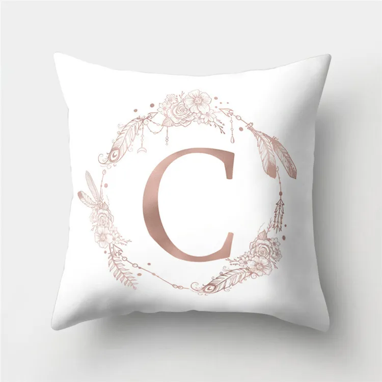 2018 45x45cm Room Decoration Letter Pillow English Alphabet Polyester  Cushion cover Use For Home Sofa Car Office