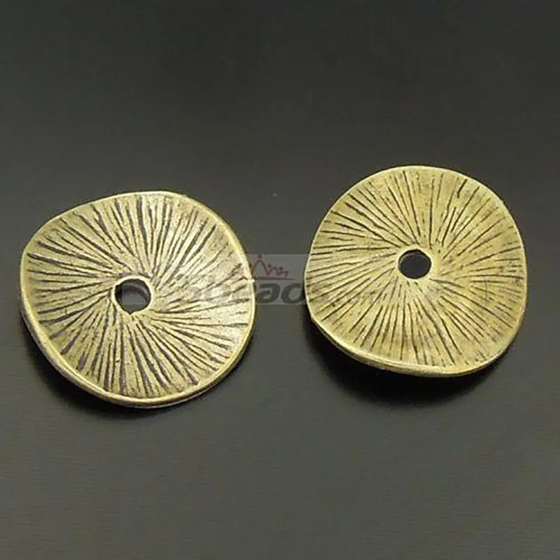 50pcs Atq bronze look round bead caps finding 15*14*1mm