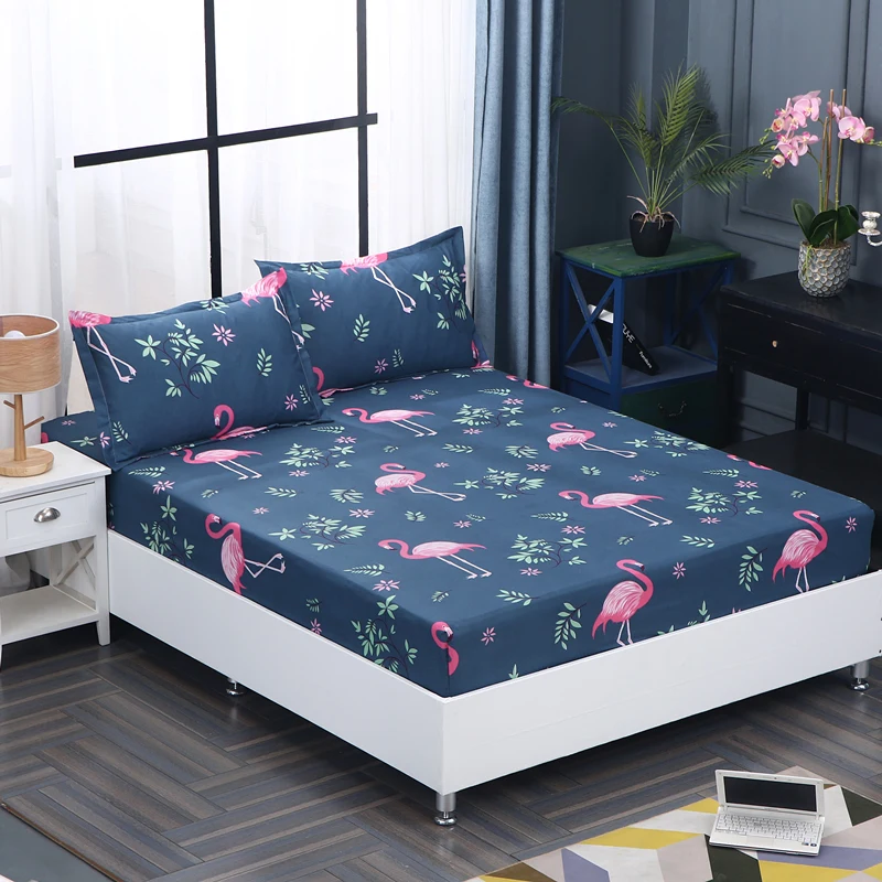 1 piece 100% polyester high-grade active printed fitted sheet adjustable with elastic mattress cover in various sizes