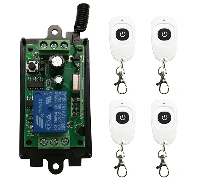 

xuanlongyuan DC12V 1 CH 1CH RF Wireless Remote Control Switch System,Transmitter + Receiver With One Button/Garage Doors/ lamp