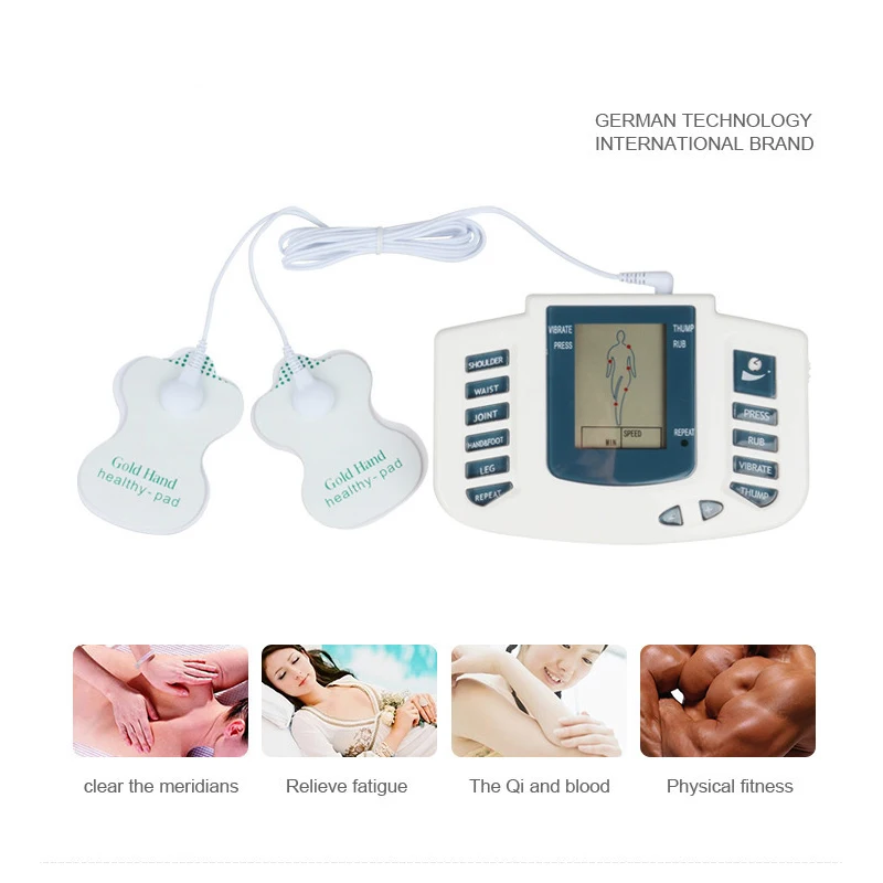 Muscle Stimulator With Electrodes Pads Electronic Pulse Fitness Massager Machine For Pain Relief Arthritis Slimming Gym Equiment