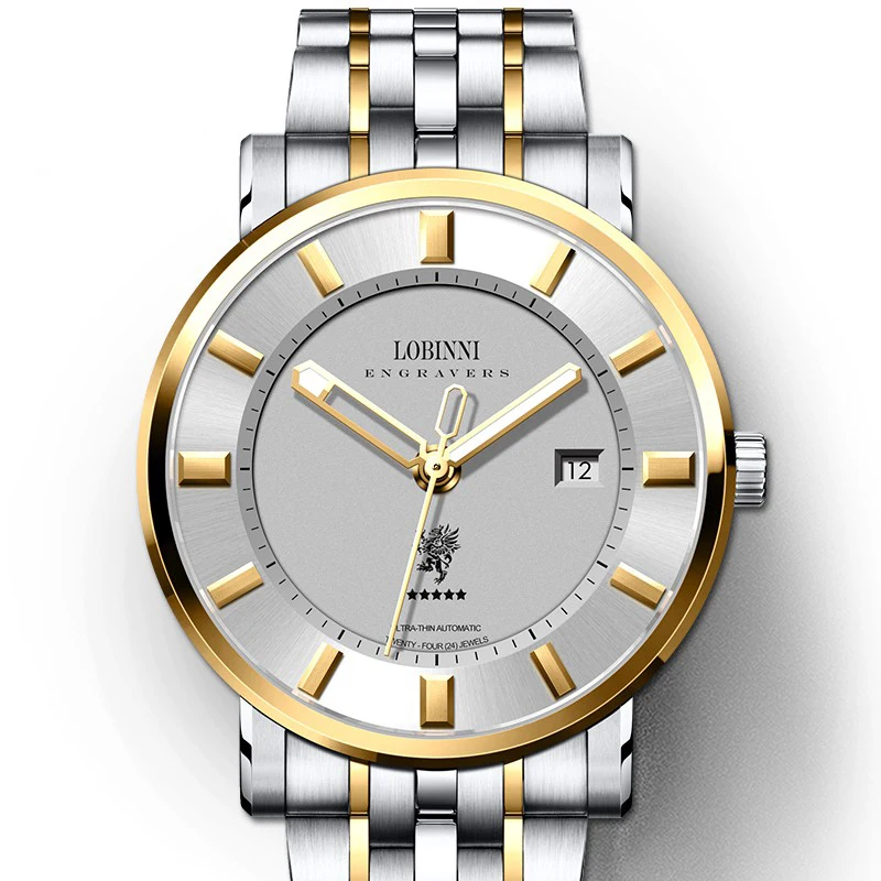 

Switzerland LOBINNI Top Luxury Brand Men's Watches Sapphire Japan MIYOTA 9015 Automatic Mechanical Luminous Hands Clock L5001