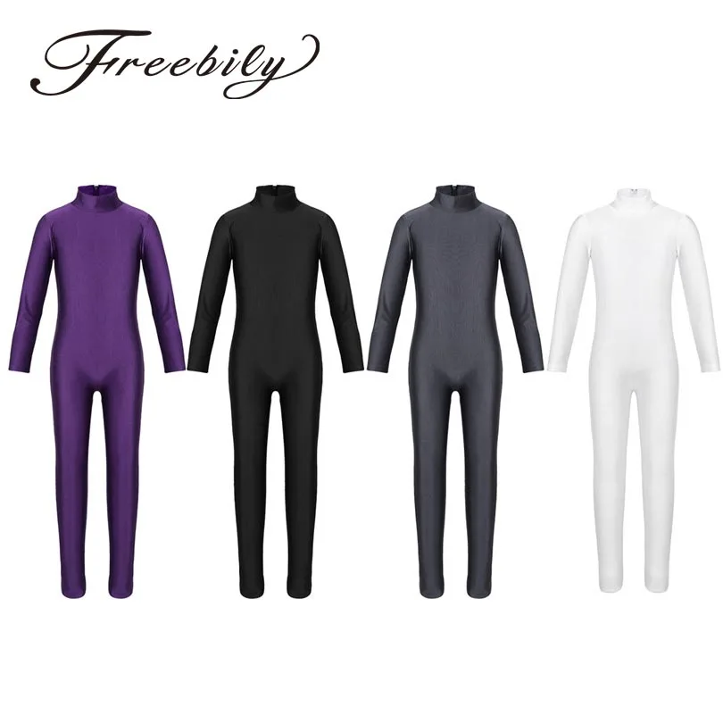 

Kids Girls Long Sleeve Zipper Ballet Dance Bodysuit Professional Gymnastics Leotard Jumpsuit Sports Unitard Children Dancewear