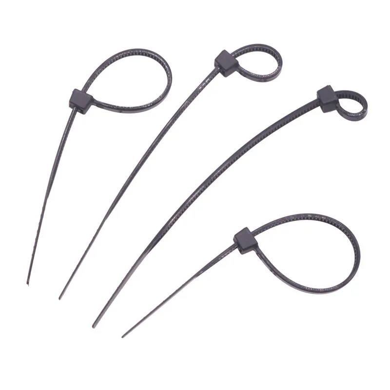 100 Pcs Nylon Cable Ties Self-locking Nylon Cable Ties White Black Two Optional Length 10cm Computer Line Bundles
