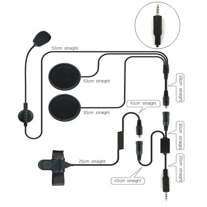 

1 Pin Motorcycle Bike Half Helmet Earpiece Headset Mic Microphone for Yaesu Vertex Radio VX-6R 7R 6E 7E 120 127 170 177