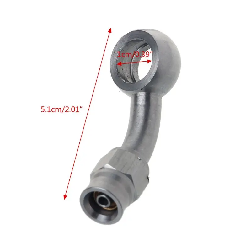 High Quality CNC Machined AN-3 to M10 Metric 10mm 45 Degree Stainless Steel Brake Hose Fitting for car accessories