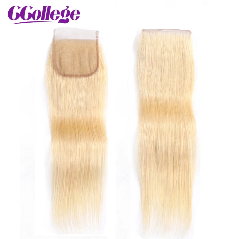 CCollege Hair Extension Brazilian Hair Weave Bundles #613 Blonde Bundles With Closure Straight Human Hair Bundles With Closure