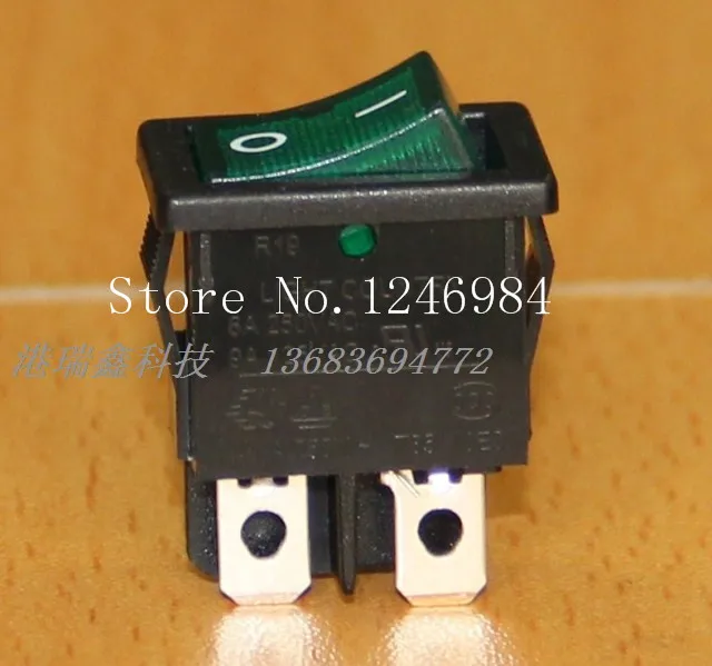 

[SA]Taiwan Power Switch R19 -group rocker switch 13 * 19 green illuminated rocker switch AC R9Y2--100pcs/lot