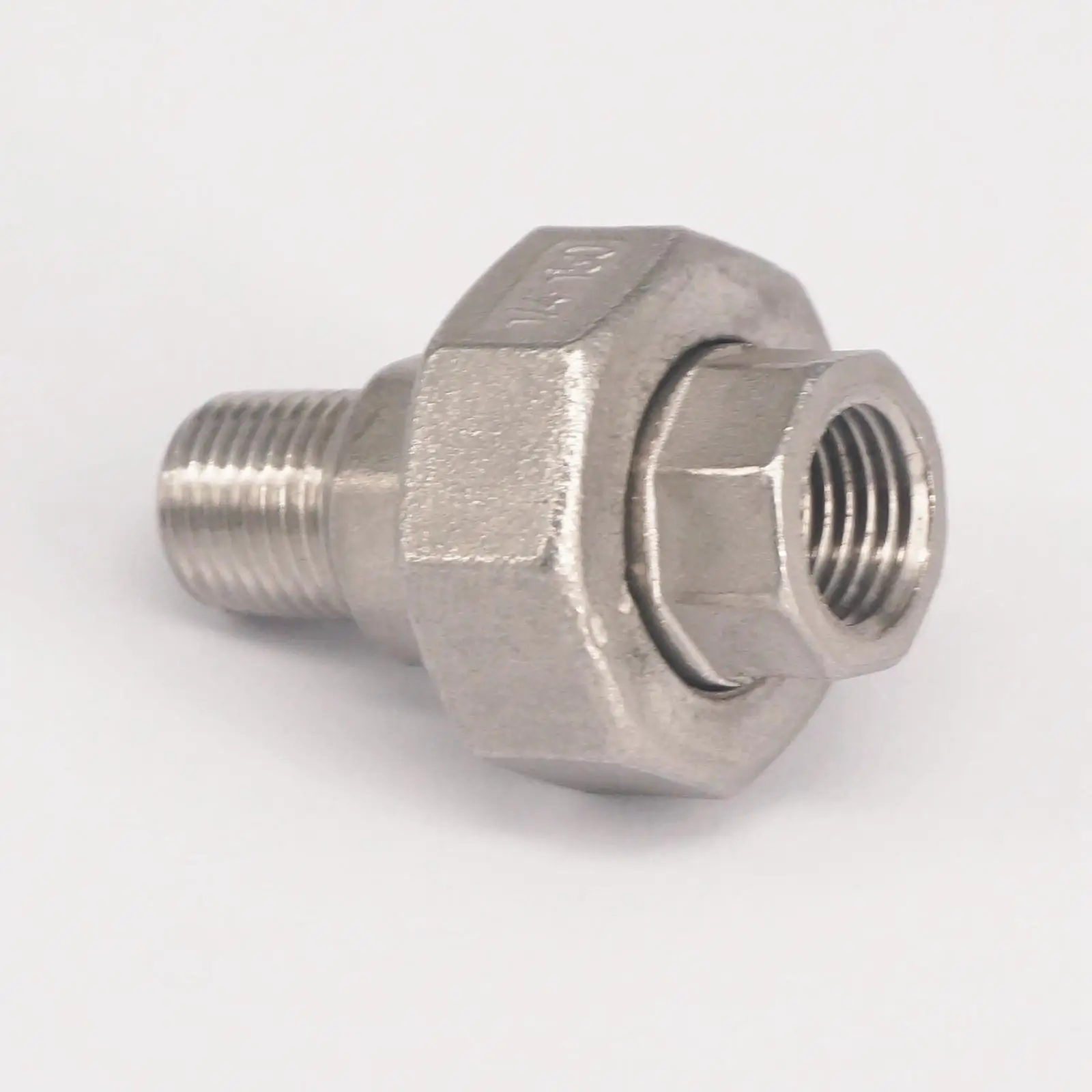 

1/2" BSP Female To Male 304 Stainless Socket Union Pipe Fitting Connector Seal Material :PTFE 2.0 Mpa 285 PSI