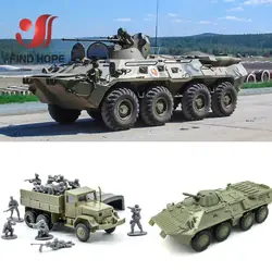 1:72 BTR-80 Armored Carrier M35 Cargo Truck M1046 KFZ.305 BLITZ Building Block Assembling Military Vehicles Model Army