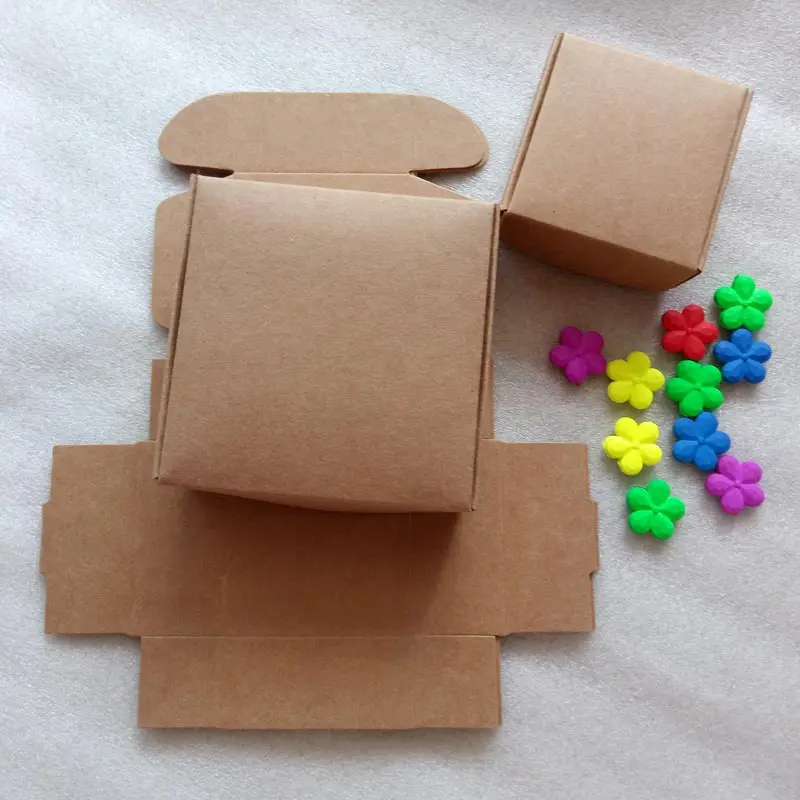 50pcs Rectangle Kraft Paper Box Gift Box Packaging Boxes For Cakes/wedding/christmas/jewelry Packaging Display Storage Boxes Diy