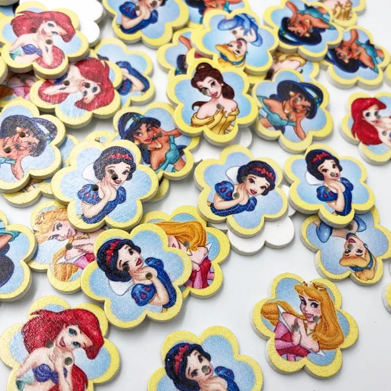 50pcs Heart Girl Wood Buttons 30 mm Sewing Craft Mix Lots WB621